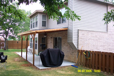 Pour patio build patio cover